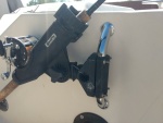 So, today, I added another handle to the starboard side and moved the rod holder over to that one since it really won't be used to get in the boat.