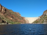 The Roosevelt Lake dam seen from Apache Lake