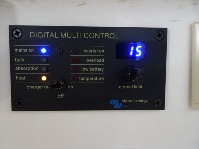 Inverter panel, showing charger limited to 15 amps input