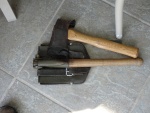 hatchet and German army trench shovel and pick--more robust than USA model. 