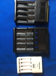 Three battery chargers: from top Nitecore Intilcharger I4, Eastshine S4 and Panasonic
