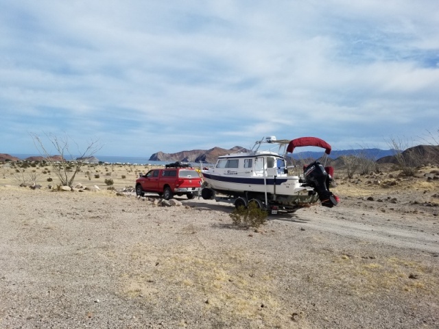 The 1 mile long road into Papa Fernandez\'s beach camp, they have a launch ramp and a restaurant the beach camping is past over a short ( couple hundred yards)but steep 4x4 ridge. This is a famous old fly in fishing area from before they paved the road.