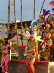 Dancing girls on floats, it must be Carnaval time in La Paz!
