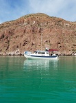Christal clear water anchorage in Caleta Partida cove.