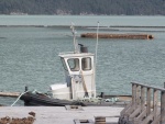 Log tender tied up at Bella Coola log camp