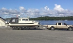 Boat on trailer full cockpit enclosure