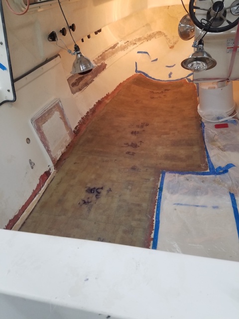 Fiberglass laid on the floor!