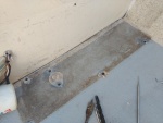 Since none of this stuff had been touched for the past 31 years, and I was getting a tiny bit of water seepage from the cockpit to the cabin, I decided to recaulk the deck/bulkhead seam. While I was at it i figured I may as well over-drill and epoxy fill the screw holes for the bilge pump and and pump cover.