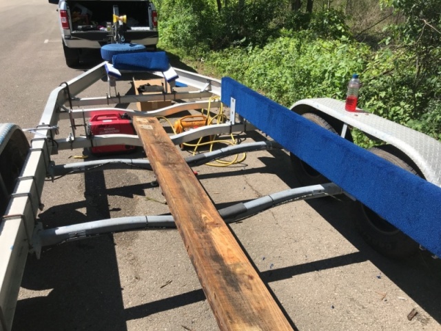 New carpet for bunk boards.  You can also see the HDPE slicks on the bow bunks.