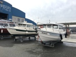 Back at the marina for washdown. Legendary c-brat boat on next stand over. 