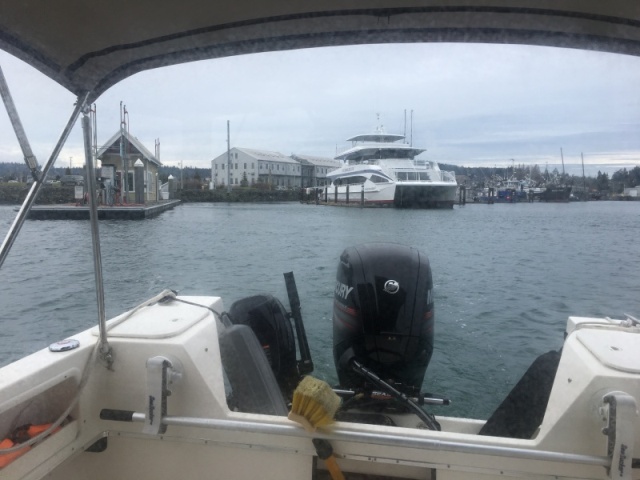 Fuel stop at Cap Sante on the way in.