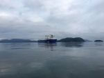 Tanker anchored in Fidalgo bay / Guemes channel