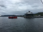 Gotta love the dude in wakeboard boat anchored directly in the center of the marina entrance!