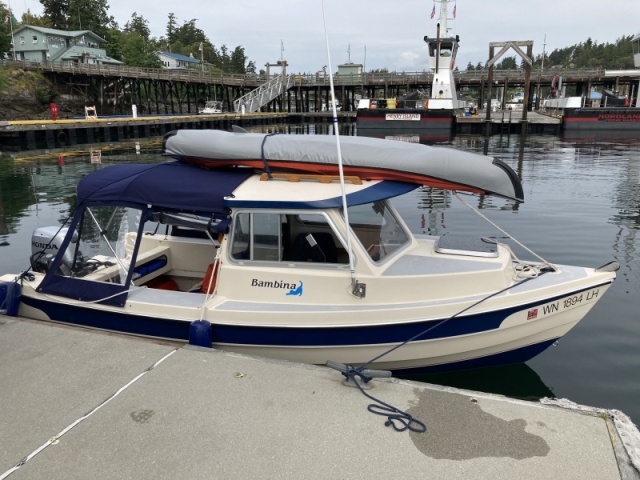 Fuel stop at Friday Harbor. 9.1 mpg on the first 67 miles of the trip. 