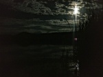 Moon across the lake.