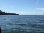 Bear Island Cove with Upbound Laker to the North