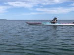 Paddling across Big Bay