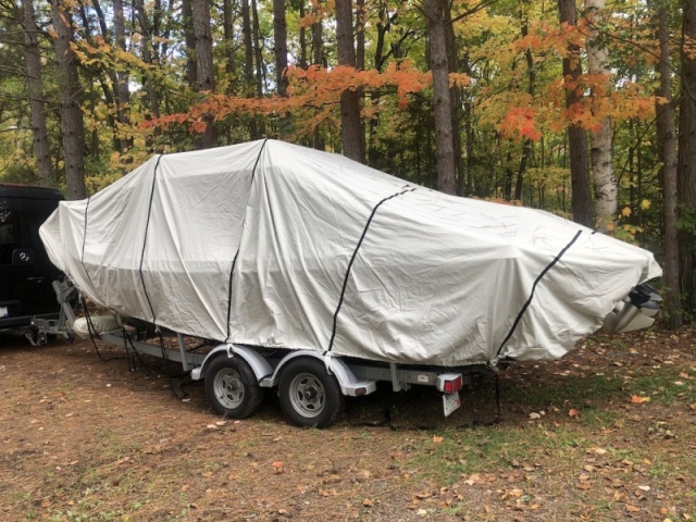 New Boat Cover - Covers Roof Rack, Anchor and twin outboards