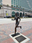 Betty broke her glasses 2 days into our trip so she took the opportunity to get a run in back to the boat through downtown Jax