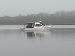 Anchored in a cove at the Guana Wildlife Management Area. Betty said it has the prettiest trails she\'s ever run in Florida