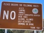 All county parks have a NO sign. Be easier if they just listed what you can do :)