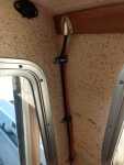 Here are the solar charging wires coming into the port/aft corner of the cabin.