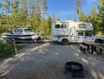 June 3rd, our 53 Wedding Anniversary & on our way to put the boat n Yellowstone Lake for the season.  Stopped here at Shieffeld Forest Service campground on the border of the south entrance of Yellowstone National Park for the night
