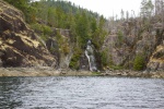 The falls at the north end of Teakerne Arm. Due to a dry summer, not much water.