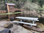 Flooded campsites in Shallow Bay