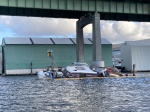 Sunken transient boat under the Ballard Bridge