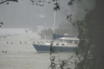 Captain's Choice and Sally's Choice during Ernesto in Sept 06.  Taken by a neighbor and just sent to us.  The pier is totally underwater and BETWEEN the two boats.  We were lucky, no damage to either 65mph+ winds for 4+ hours.