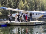 Float plane wedding party