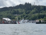 USCGC Alert with the Astoria Coumn in the background