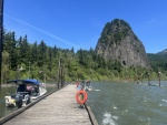 C-Traveler at the Beacon Rock Docks with Beacon Rock in the background