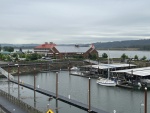 C-Traveler on the guest dock and Port of Kalama Marina offices