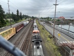 Train tracks next to Port of Kalama Marina