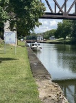 C-Traveler tied up on wall near lock 28B