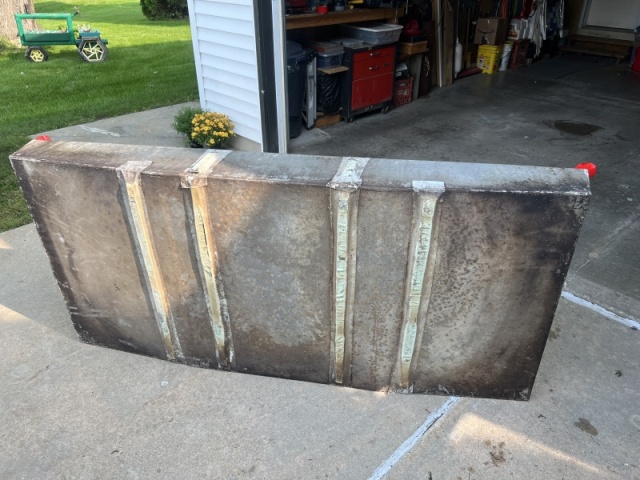 Bottom of fuel tank before pressure washing