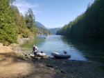 End of Roscoe Bay, to Black Lake. A short hike to one of the warmest lakes around..