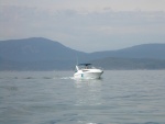 Brother following behind in his Bayliner to Orcas Island Spa and Resort