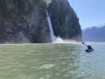 The photographer prepping to take pics from the kayak