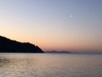 Heading to the Broughtons - Sunrise Moon, Tribune Bay, Hornsby Island, BC