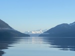 Looking down Lisianski inlet at the 15,000 foot Fairweather mountains