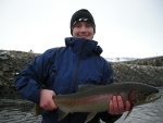 Tim with desert steel from Columbia River Jan 2010