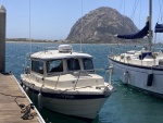 At her new temporary home with Morro Rock behind