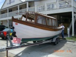 Highlight for Album: Wooden C Doryish boat at Apalachicola Antique Classic Boat Show 