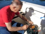 24 July Montague Harbour
 Joe heating our dinner