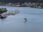 11 April The sailboat is on the other side of the LaConner bridge