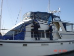 20 November Semiahmoo
Tom (SUSAN E) & Joe (R-MATEY) removing tarps damaged in last weeks storm. The boat belongs to Tom's dad (aka Tom Sr.)