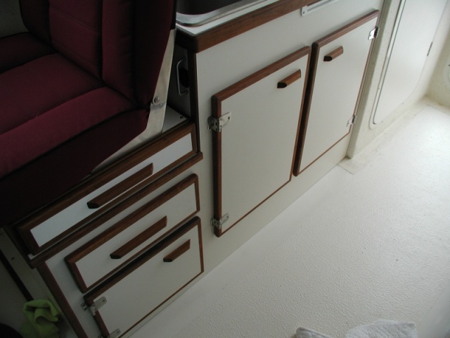 Teak Handles added to Drawers and Cabinets